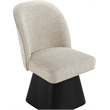 Meridian Furniture Marlowe Beige Linen Textured Fabric Swivel Dining Side Chair