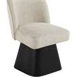 Meridian Furniture Marlowe Beige Linen Textured Fabric Swivel Dining Side Chair