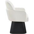 Meridian Furniture Marlowe Cream Linen Textured Fabric Swivel Dining Arm Chair