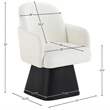 Meridian Furniture Marlowe Cream Linen Textured Fabric Swivel Dining Arm Chair