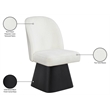 Meridian Furniture Marlowe Cream Linen Textured Fabric Swivel Dining Side Chair
