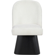 Meridian Furniture Marlowe Cream Linen Textured Fabric Swivel Dining Side Chair