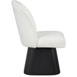 Meridian Furniture Marlowe Cream Linen Textured Fabric Swivel Dining Side Chair
