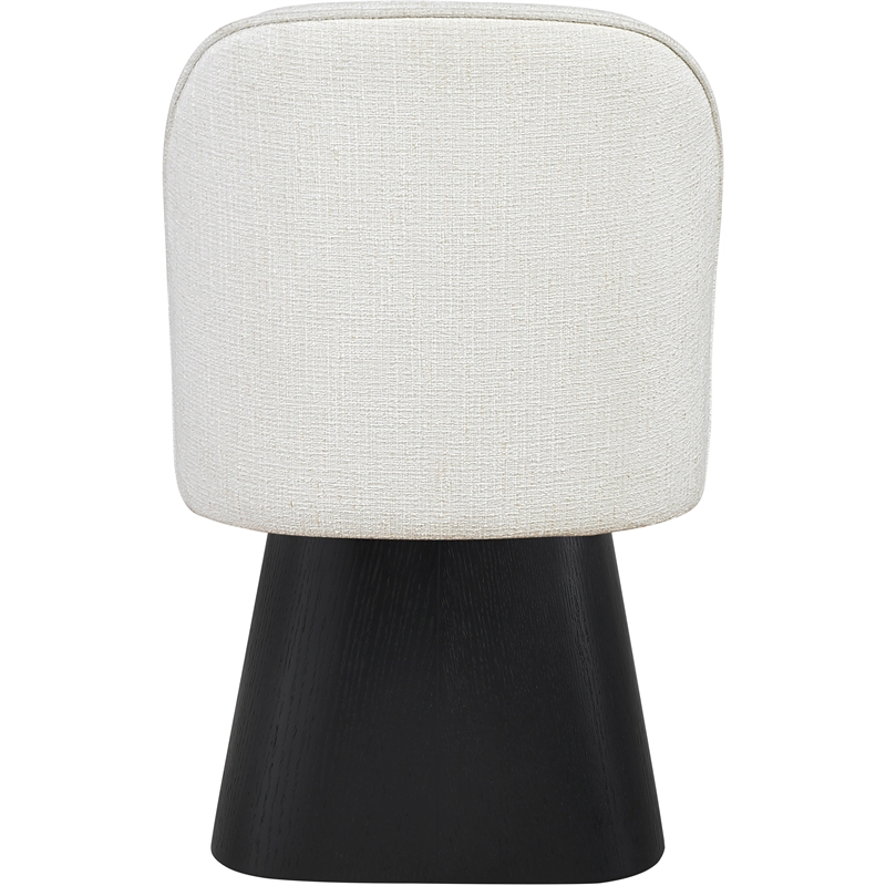 Meridian Furniture Marlowe Cream Linen Textured Fabric Swivel Dining Side Chair
