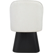 Meridian Furniture Marlowe Cream Linen Textured Fabric Swivel Dining Side Chair