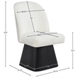 Meridian Furniture Marlowe Cream Linen Textured Fabric Swivel Dining Side Chair