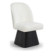 Meridian Furniture Marlowe Cream Linen Textured Fabric Swivel Dining Side Chair