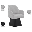 Meridian Furniture Marlowe Grey Linen Textured Fabric Swivel Dining Arm Chair