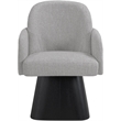 Meridian Furniture Marlowe Grey Linen Textured Fabric Swivel Dining Arm Chair
