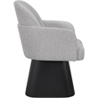 Meridian Furniture Marlowe Grey Linen Textured Fabric Swivel Dining Arm Chair
