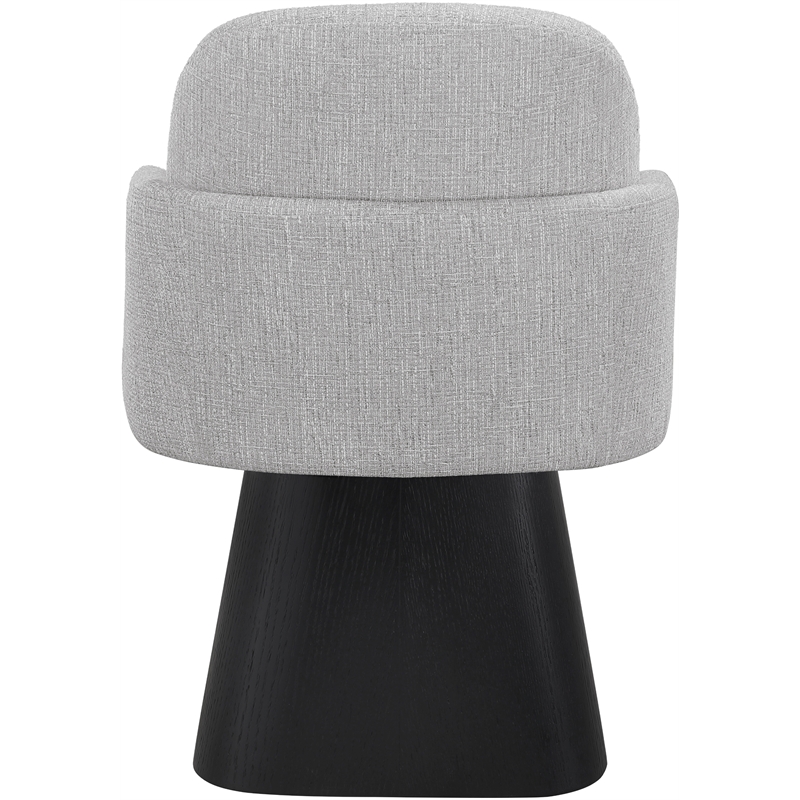 Meridian Furniture Marlowe Grey Linen Textured Fabric Swivel Dining Arm Chair