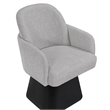 Meridian Furniture Marlowe Grey Linen Textured Fabric Swivel Dining Arm Chair