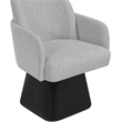 Meridian Furniture Marlowe Grey Linen Textured Fabric Swivel Dining Arm Chair
