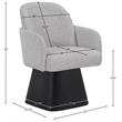 Meridian Furniture Marlowe Grey Linen Textured Fabric Swivel Dining Arm Chair