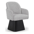 Meridian Furniture Marlowe Grey Linen Textured Fabric Swivel Dining Arm Chair