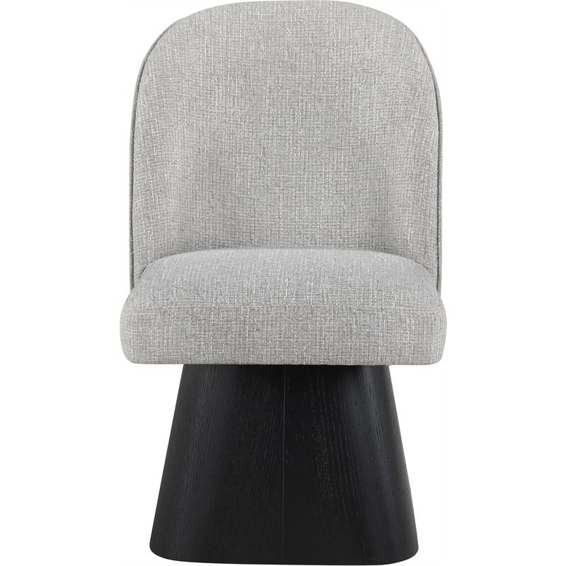 Meridian Furniture Marlowe Grey Linen Textured Fabric Swivel Dining Side Chair