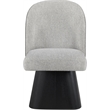 Meridian Furniture Marlowe Grey Linen Textured Fabric Swivel Dining Side Chair