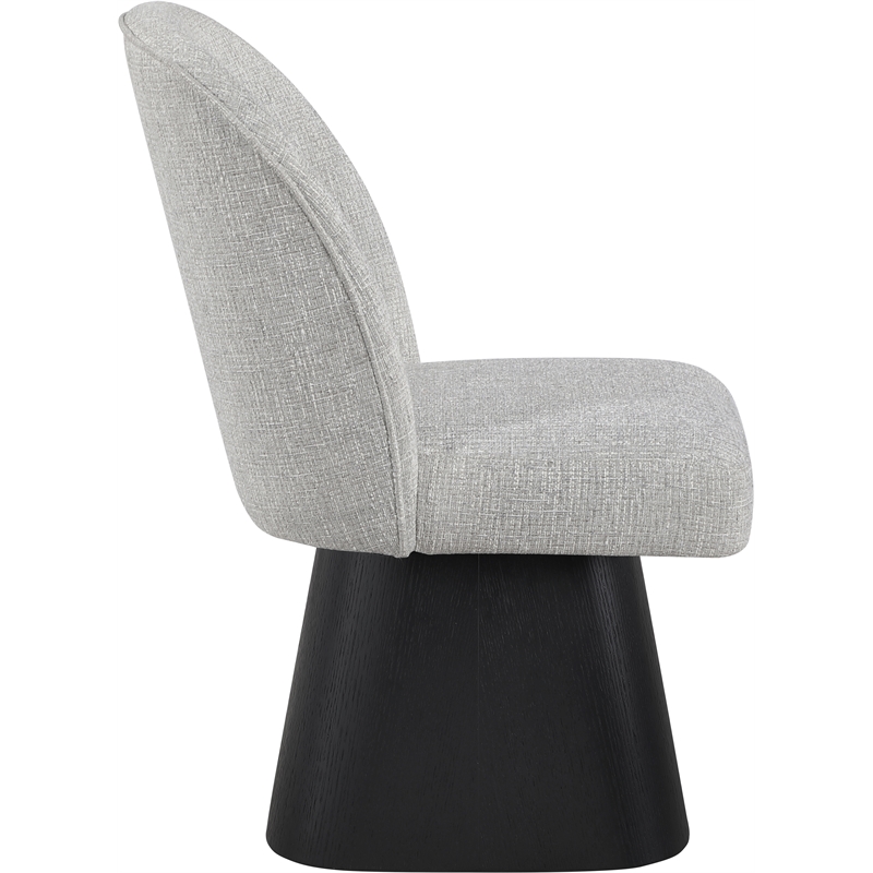 Meridian Furniture Marlowe Grey Linen Textured Fabric Swivel Dining Side Chair