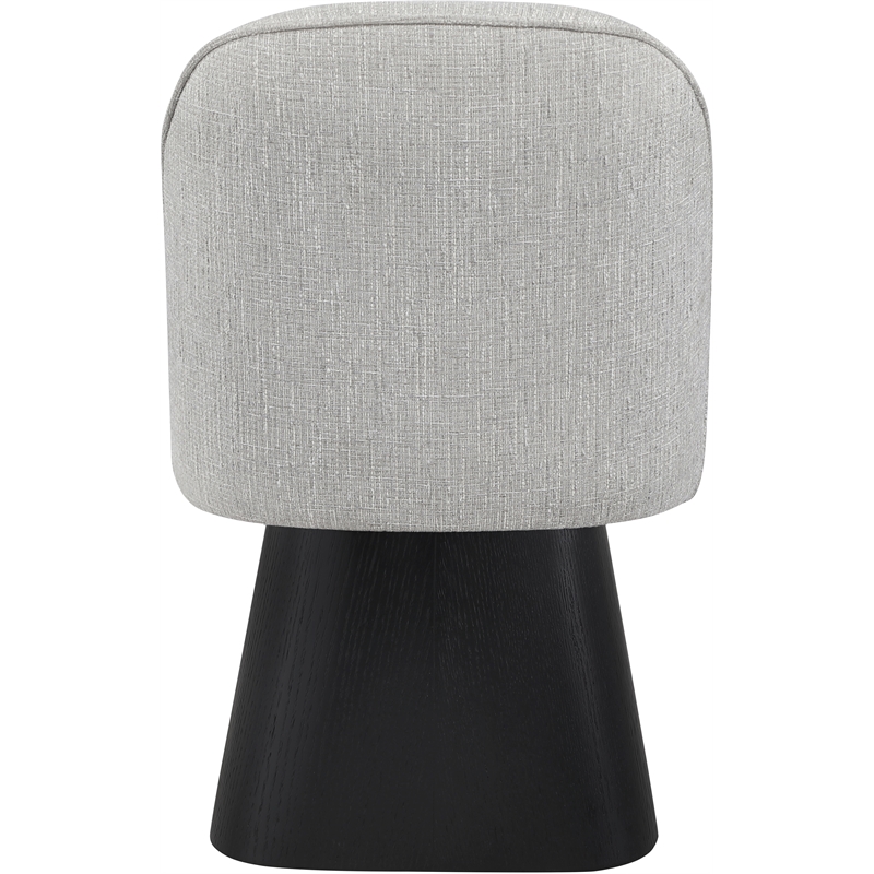 Meridian Furniture Marlowe Grey Linen Textured Fabric Swivel Dining Side Chair