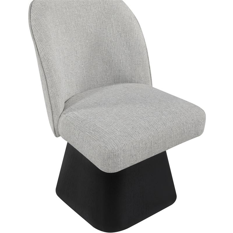 Meridian Furniture Marlowe Grey Linen Textured Fabric Swivel Dining Side Chair