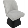 Meridian Furniture Marlowe Grey Linen Textured Fabric Swivel Dining Side Chair