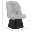 Meridian Furniture Marlowe Grey Linen Textured Fabric Swivel Dining Side Chair