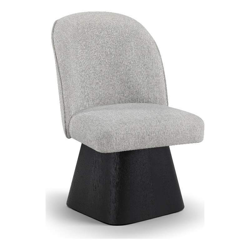 Meridian Furniture Marlowe Grey Linen Textured Fabric Swivel Dining Side Chair
