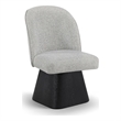 Meridian Furniture Marlowe Grey Linen Textured Fabric Swivel Dining Side Chair
