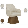 Meridian Furniture Marlowe Beige Linen Textured Fabric Swivel Dining Arm Chair