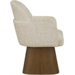 Meridian Furniture Marlowe Beige Linen Textured Fabric Swivel Dining Arm Chair