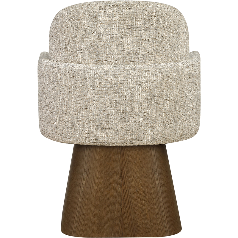 Meridian Furniture Marlowe Beige Linen Textured Fabric Swivel Dining Arm Chair