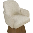 Meridian Furniture Marlowe Beige Linen Textured Fabric Swivel Dining Arm Chair