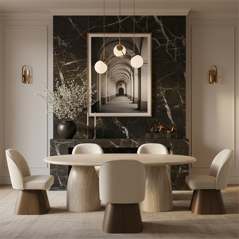 Meridian Furniture Marlowe Beige Linen Textured Fabric Swivel Dining Side Chair