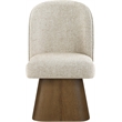 Meridian Furniture Marlowe Beige Linen Textured Fabric Swivel Dining Side Chair