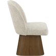 Meridian Furniture Marlowe Beige Linen Textured Fabric Swivel Dining Side Chair