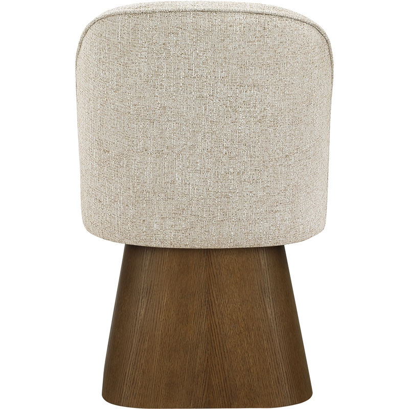 Meridian Furniture Marlowe Beige Linen Textured Fabric Swivel Dining Side Chair