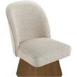 Meridian Furniture Marlowe Beige Linen Textured Fabric Swivel Dining Side Chair