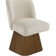 Meridian Furniture Marlowe Beige Linen Textured Fabric Swivel Dining Side Chair