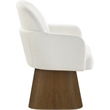 Meridian Furniture Marlowe Cream Linen Textured Fabric Swivel Dining Arm Chair