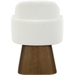 Meridian Furniture Marlowe Cream Linen Textured Fabric Swivel Dining Arm Chair