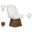 Meridian Furniture Marlowe Cream Linen Textured Fabric Swivel Dining Side Chair