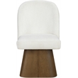 Meridian Furniture Marlowe Cream Linen Textured Fabric Swivel Dining Side Chair