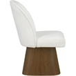 Meridian Furniture Marlowe Cream Linen Textured Fabric Swivel Dining Side Chair