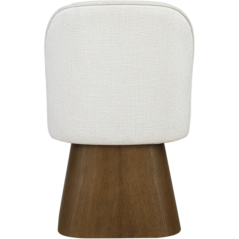 Meridian Furniture Marlowe Cream Linen Textured Fabric Swivel Dining Side Chair