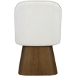 Meridian Furniture Marlowe Cream Linen Textured Fabric Swivel Dining Side Chair