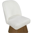 Meridian Furniture Marlowe Cream Linen Textured Fabric Swivel Dining Side Chair