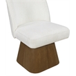 Meridian Furniture Marlowe Cream Linen Textured Fabric Swivel Dining Side Chair