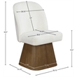 Meridian Furniture Marlowe Cream Linen Textured Fabric Swivel Dining Side Chair