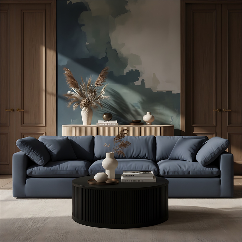 Meridian Furniture Madera Black Oak Veneer With Caster Wheels Coffee Table