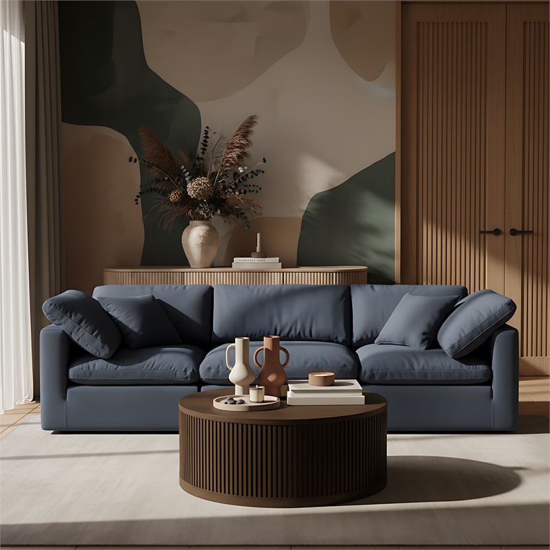 Meridian Furniture Madera Brown Oak Veneer With Caster Wheels Coffee Table